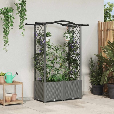 Raised bed with slats and...