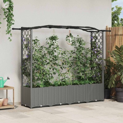 Raised bed with slats and...