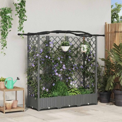 Raised bed with slats and...