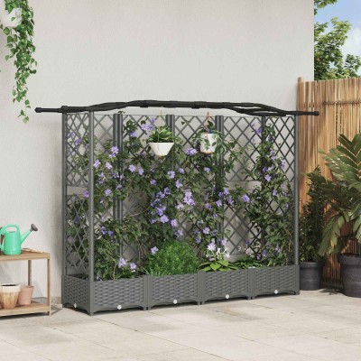 Raised bed with slats and...