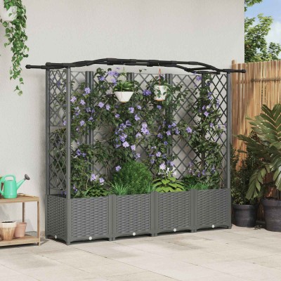 Raised bed with slats and...