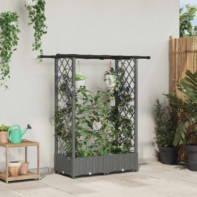 Raised bed with slats and...