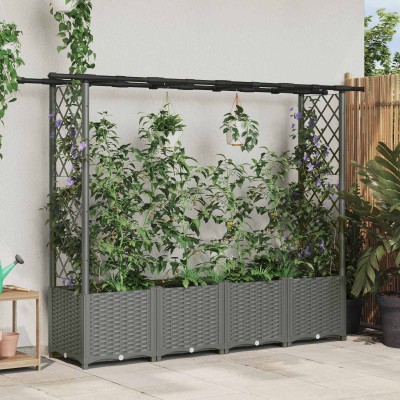 Raised bed with slats and...