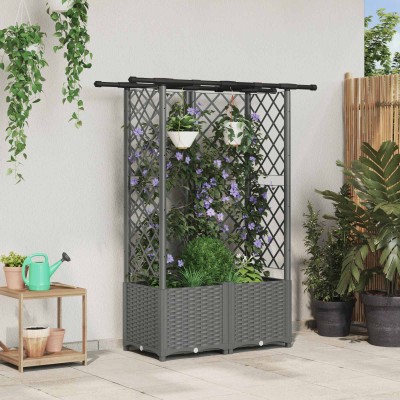 Raised bed with slats and...