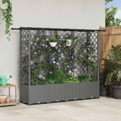Raised bed with slats and...