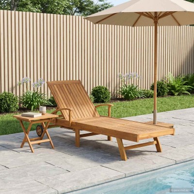 Sun lounger with table...