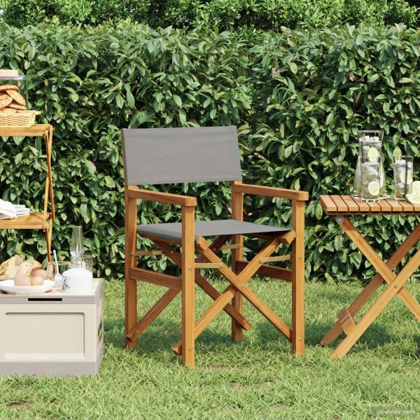 Director's chair Brown and light gray solid wood
