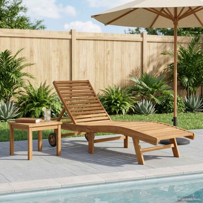 Sun lounger Hard teak wood...
