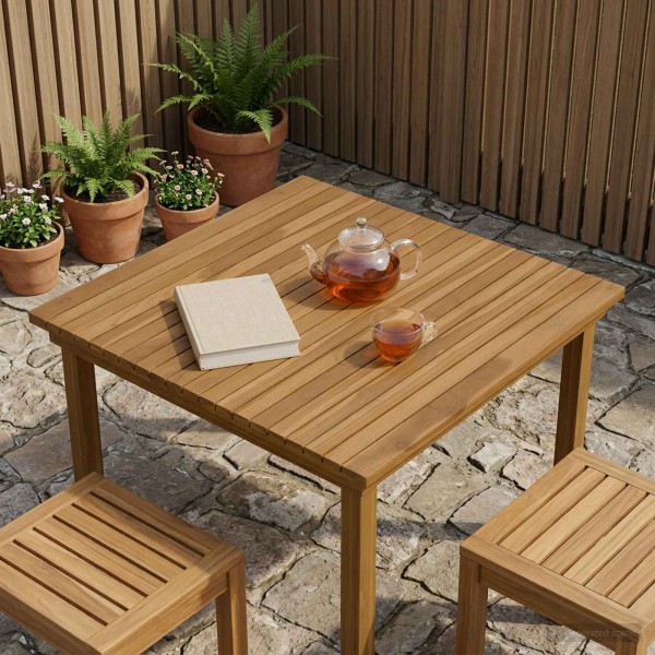 Table top 80 x 80 x 3.5 cm Square Solid wood