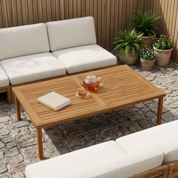 Table top Rectangular Solid flowing wood Natural