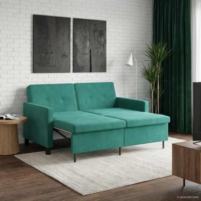 Sofa bed Turquoise Fabric