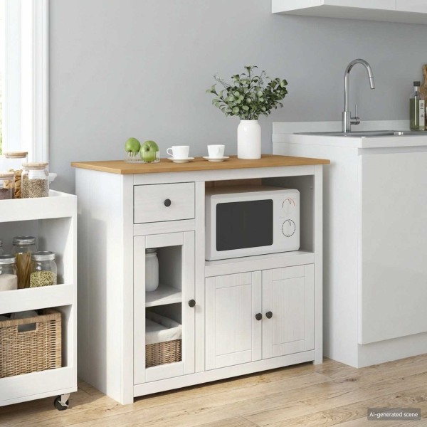 Microwave sideboard PANAMA White and honey wax
