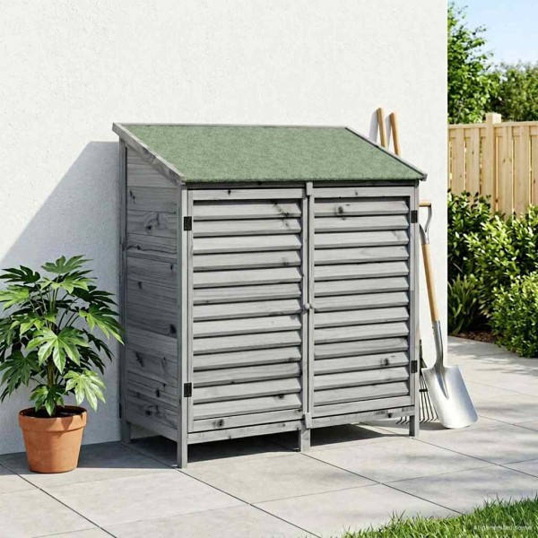 Garden Shed Gray 106 x 56 x 113.5 cm Solid pine wood