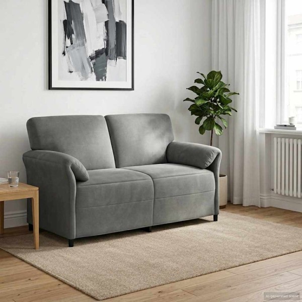 Two-point sofa Dark gray 158 x 83 x 95 cm Velvet