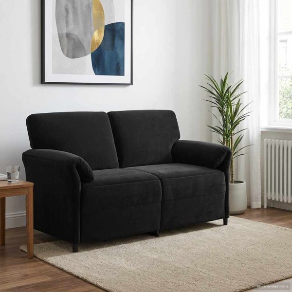 Dvitaškė sofa Juoda 158 x 83 x 95 cm Aksomas