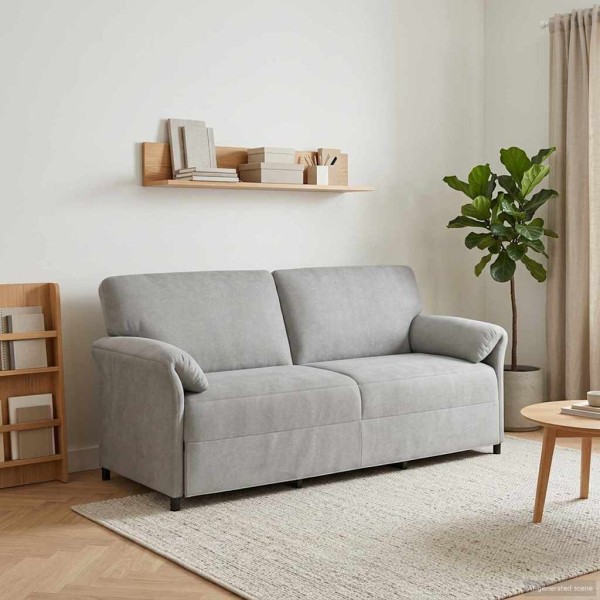 3-Seater Sofa Light gray 198 x 83 x 95 cm Velvet