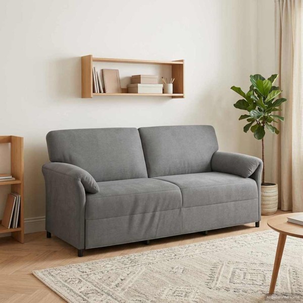 3-Seater Sofa Dark gray 198 x 83 x 95 cm Velvet