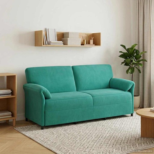 3-Seater Sofa Turquoise 198 x 83 x 95 cm Velvet