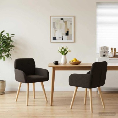 Dining chairs 2 pcs. Bouclé...