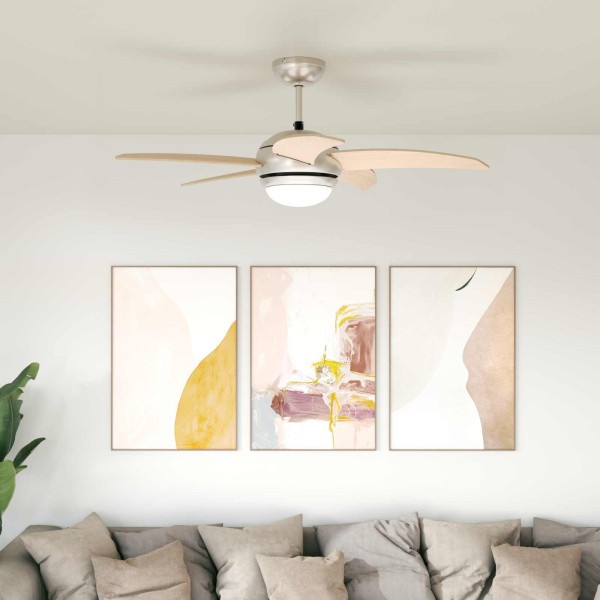 Ceiling fan with light and remote control