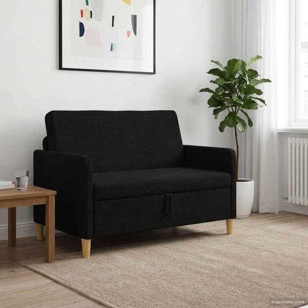 Sofa with storage Black 122 x 78 x 87 cm Polyester