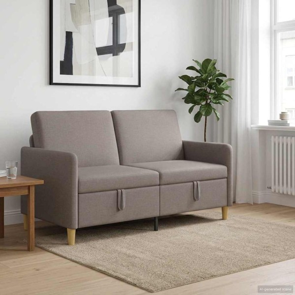 Sofa with storage Taupe 152 x 78 x 87 cm Polyester