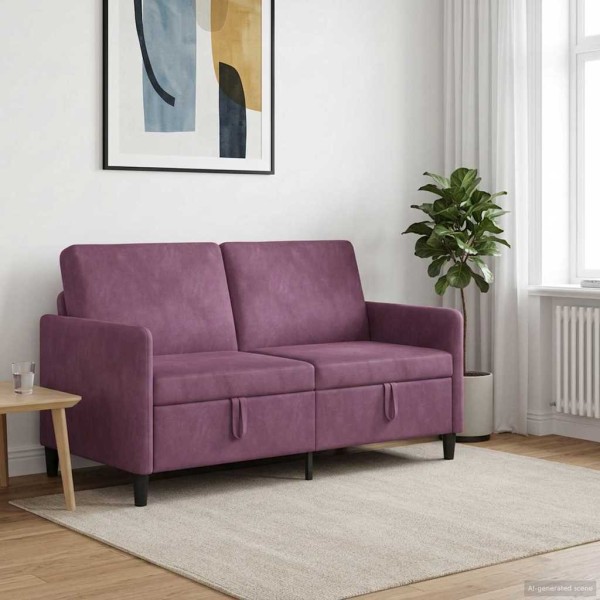 Sofa su saugojimo vieta Violetinė 152 x 78 x 87 cm Poliesteris