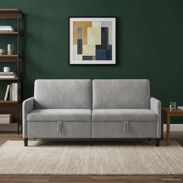 Sofa with storage Light gray 192 x 78 x 87 cm
