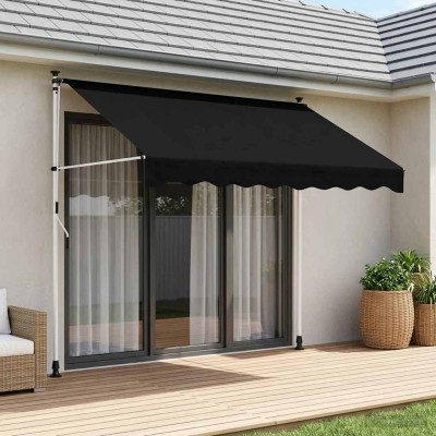 Manual folding awning Black...