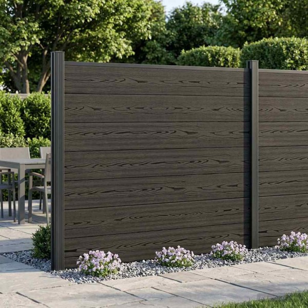 Fence panel WPC and aluminum Black