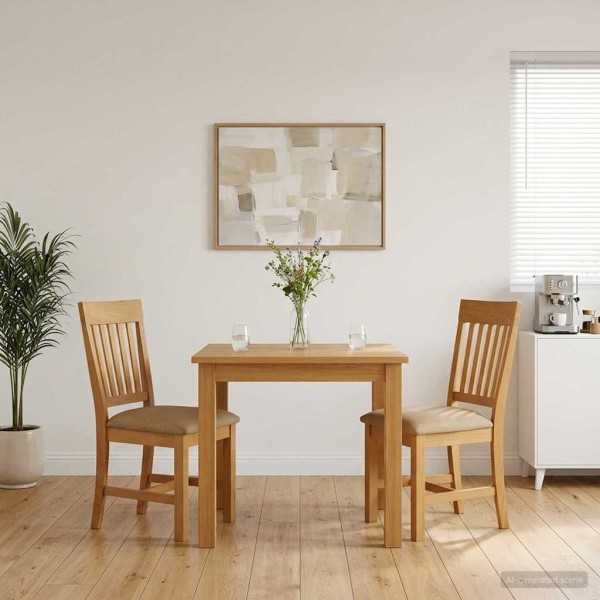 Dining chair 2 pcs. Solid oak wood Sand
