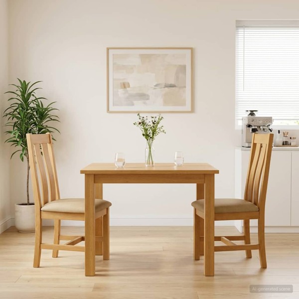 Dining chair 2 pcs. Solid oak wood Sand