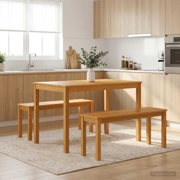 Dining bench 95 x 32 x 45 cm Solid oak Natural