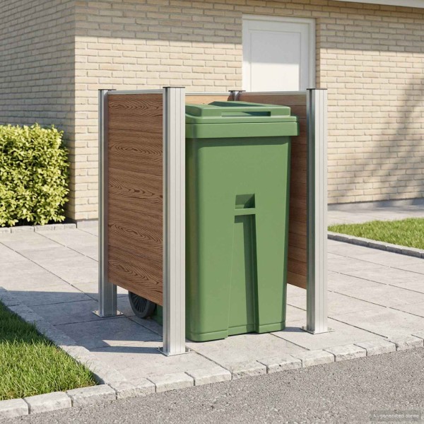 Waste container fence Brown 85 x 85 x 115 cm Tin and WPC