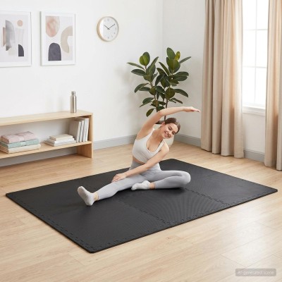Floor Carpets 24 pcs. Black...