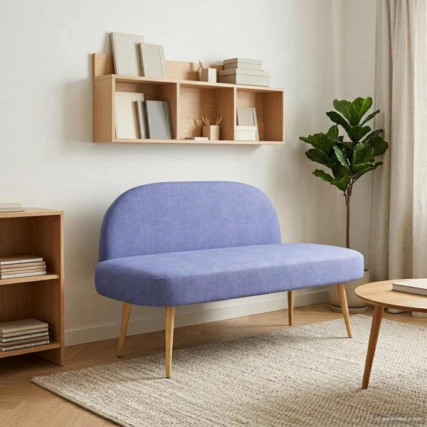 Upholstered bench with backrest Denim blue 110 x 60 x 76 cm
