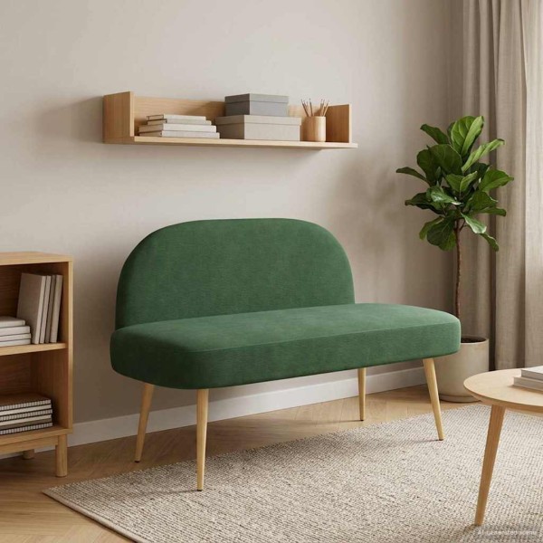 Upholstered bench with backrest Jungle green 110 x 60 x 76 cm