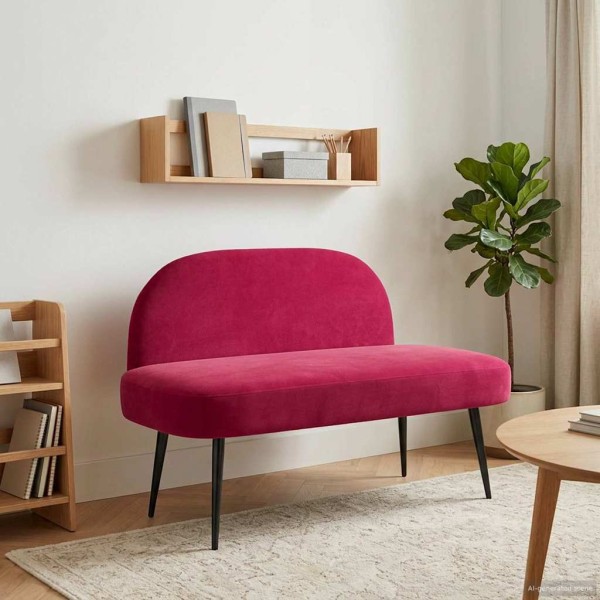 Upholstered bench with backrest Wine red 110 x 60 x 76 cm