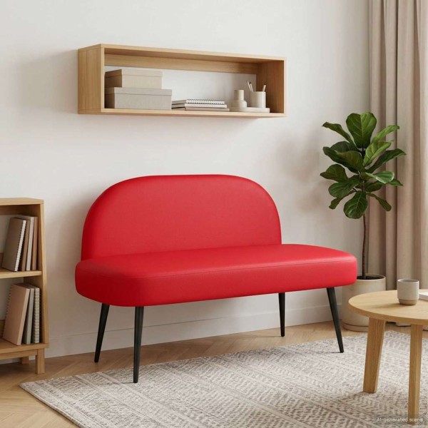 Upholstered bench with backrest Red 110 x 60 x 76 cm