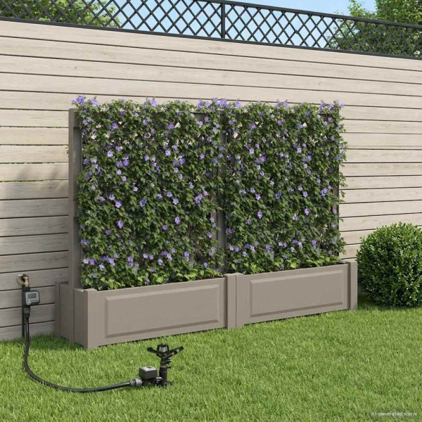 Large pot with trellis 2 pcs. PP Gray