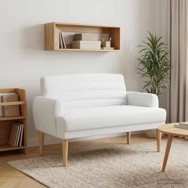 Soft corner with button upholstery White 116 x 67 x 80 cm