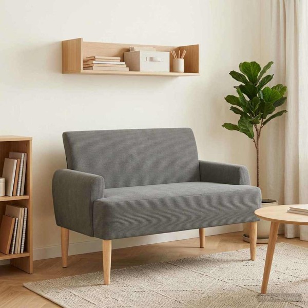 Soft corner with button upholstery Dark grey
