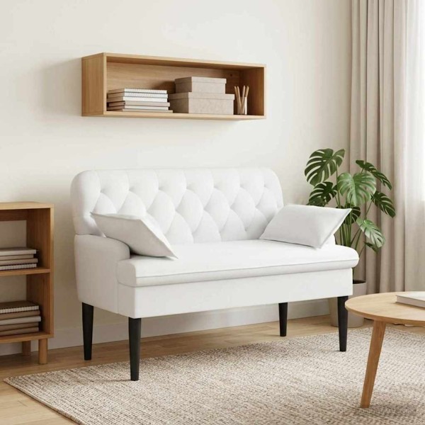 Soft corner with button upholstery White 111 x 68 x 80 cm