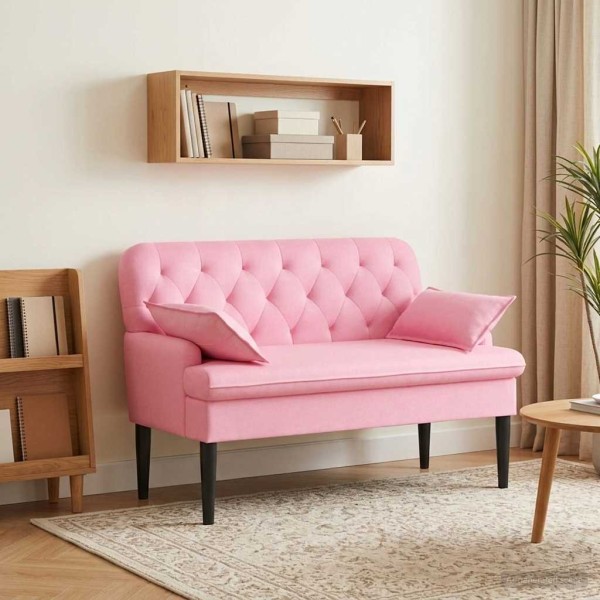 Soft corner with button upholstery Pink 111 x 68 x 80 cm