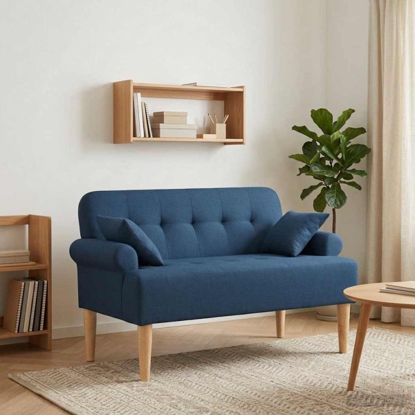Soft corner with button upholstery Blue 120 x 65 x 79 cm
