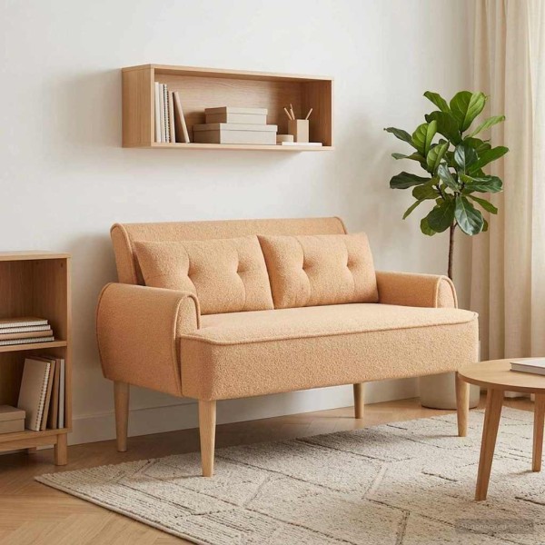 Soft corner with button upholstery Sand 117 x 67 x 77 cm