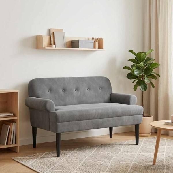 Soft Corner with Button Upholstery Dark Gray Velvet