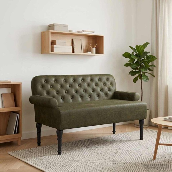 Soft corner with button upholstery Army Green