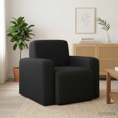 Armchair Black Fabric