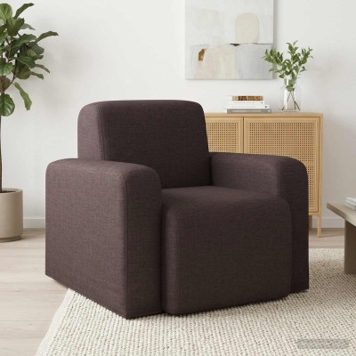 Armchair Dark brown Fabric